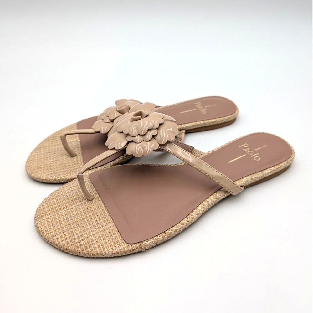 Linea Paolo Laurel Flower Sandals Open Toe Women's Nude Size US9M EU39.5